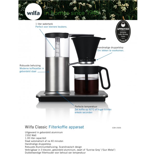 Wilfa CCM1500S Classic filterkoffiezetapparaat - zilver 5